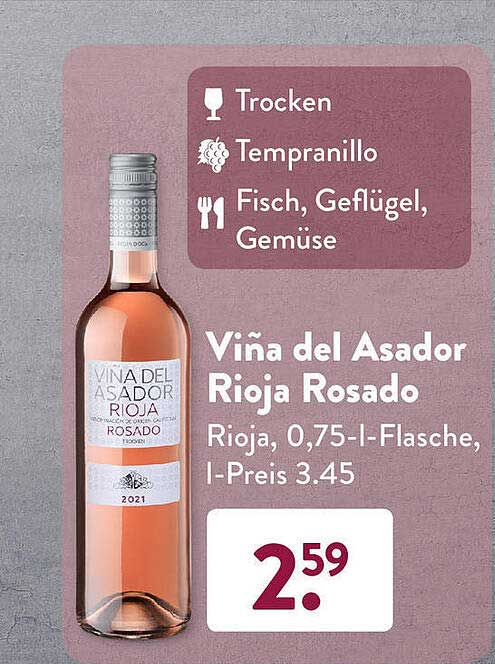 Viña Del Asador Rioja Rosado Angebot bei ALDI SÜD