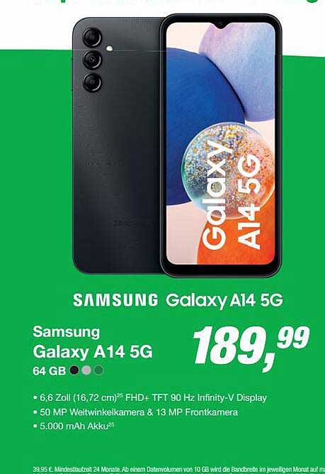 Samsung Galaxy A14 5g Angebot bei ALDI SÜD 1Prospekte.de