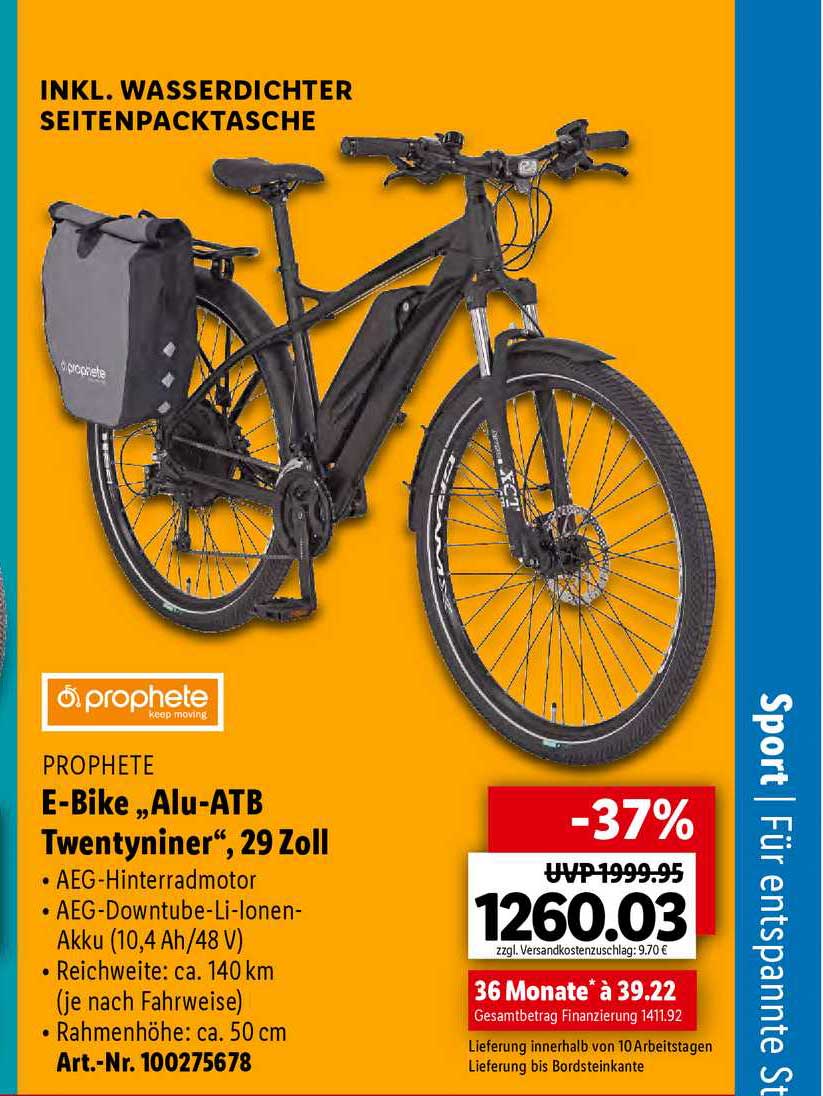 Zoll bei Angebot ATB 29 Lidl Bike „alu E Twentyniner” Prophete