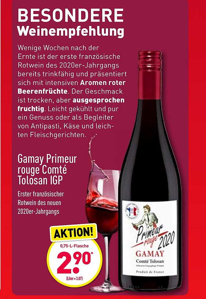 Gamay Primeur Rouge Comté Tolosan Igp Angebot bei ALDI Nord