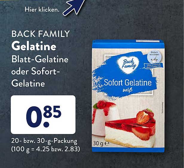 Back Family Gelatine Angebot bei ALDI sud