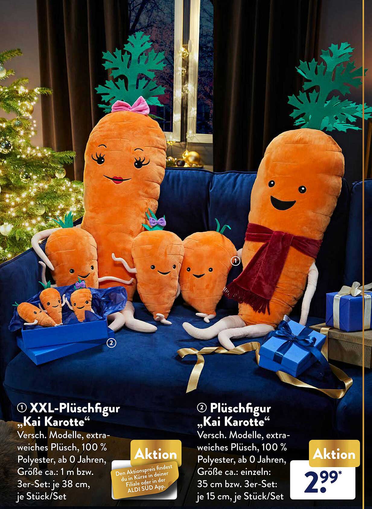 XMAS Kai Karotte Kuscheltier AldiWeihnachtenKevin the Carrot Plush Toy 