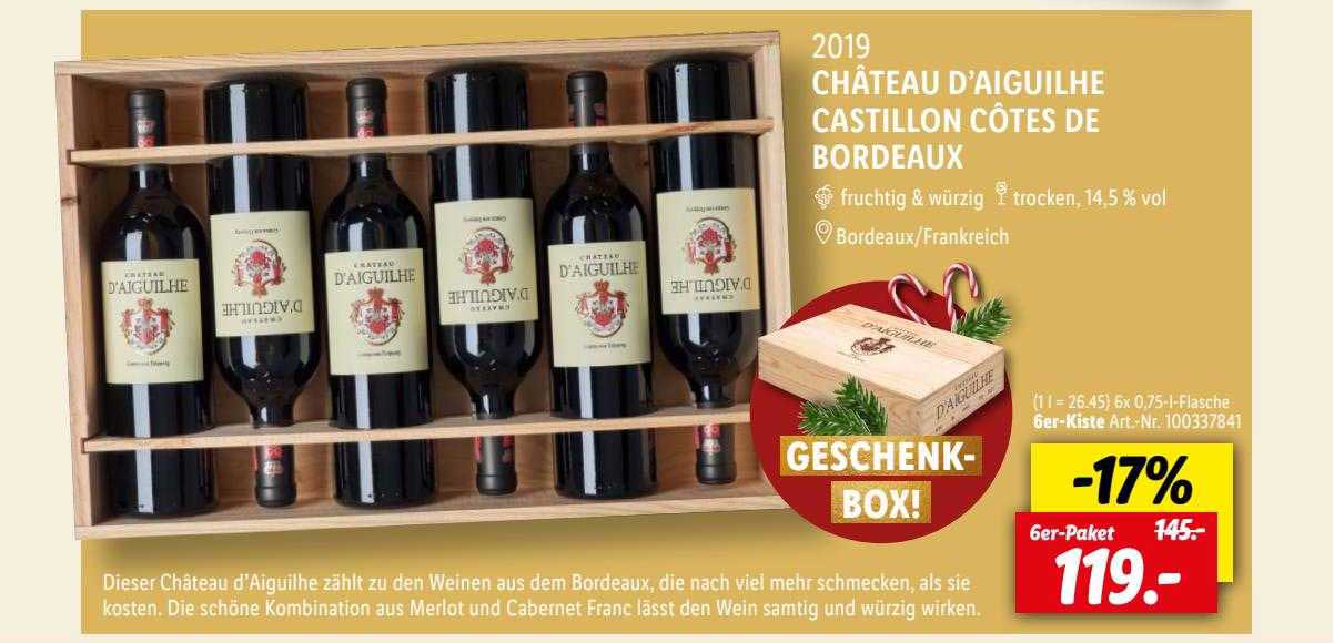 Lidl 2019 Château D'aiguilhe Castillon Côtes De Bordeaux