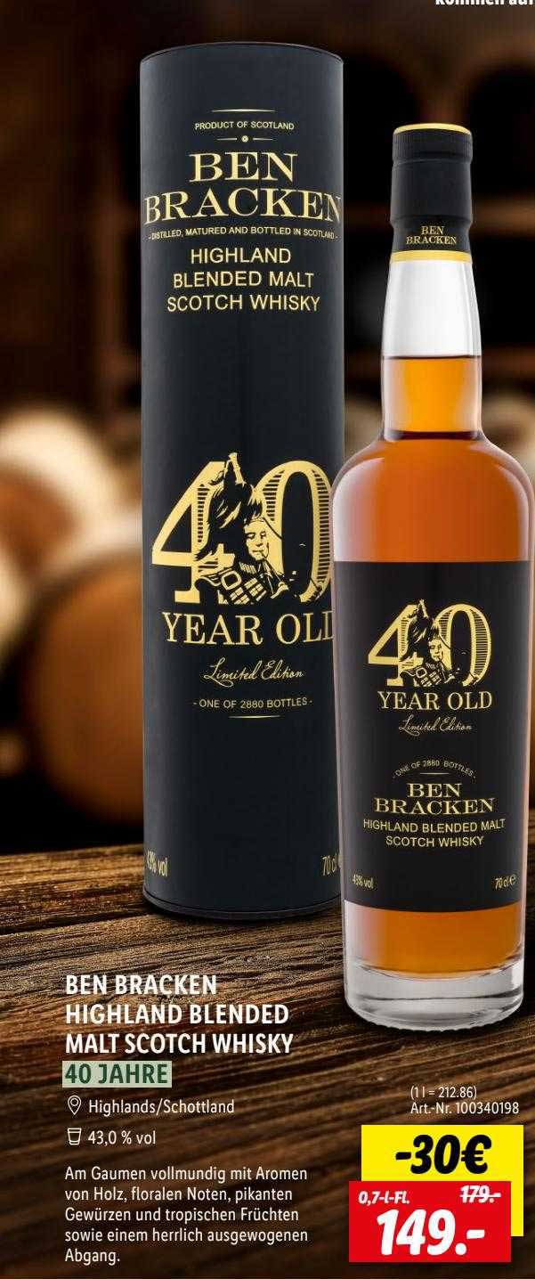 Lidl Ben Bracken Highland Blended Malt Scotch Whisky