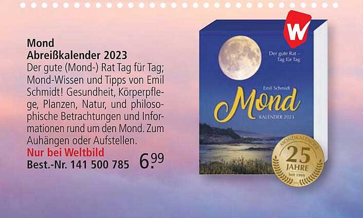Mond Abreißkalender 2023 Angebot bei Weltbild - 1Prospekte.de