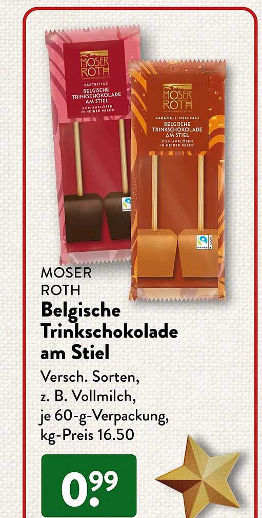 ALDI SÜD Moser Roth Belgische Trinkschokolade Am Stiel