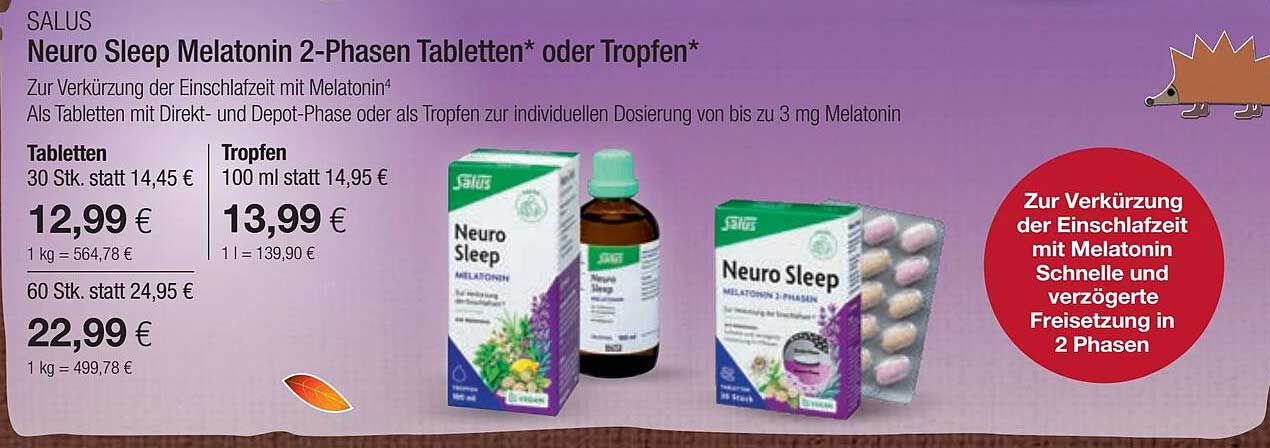 Vitalia Salus Neuro Sleep Melatonin -phasen Tabletten Oder Tropfen