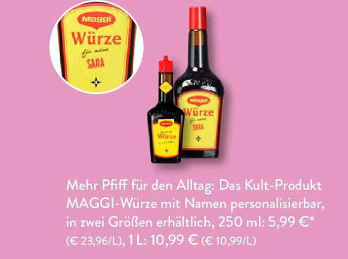 Das Kult produkt Maggi w rze Mit Namen Personalisierbar Angebot Bei 