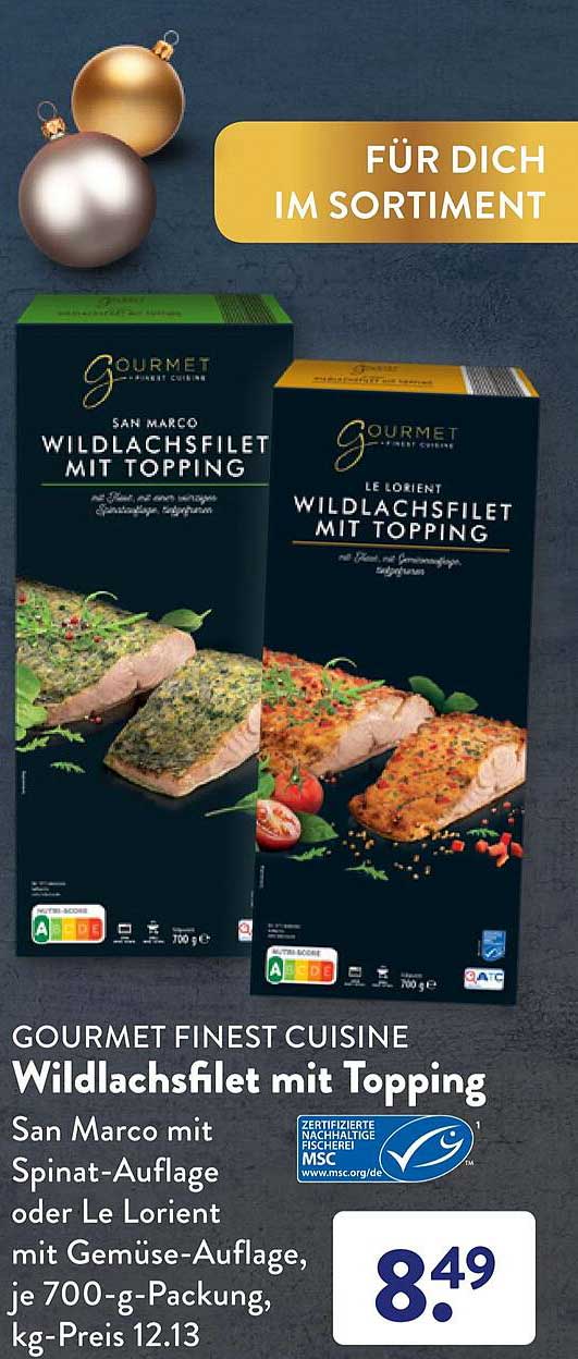 Gourmet Wildlachsfilet Mit Topping Angebot bei ALDI Nord