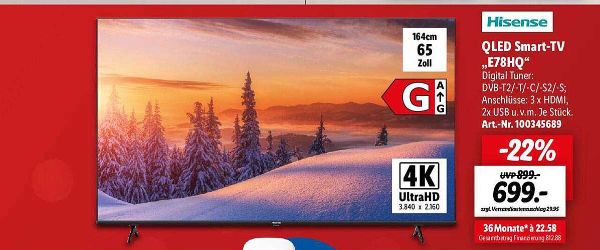 Hisense Qled Smarttv E78hq Angebot bei Lidl 1Prospekte.de