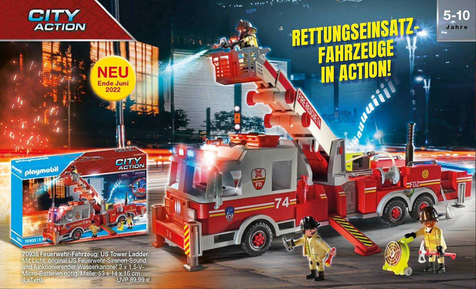 Playmobil 70935 Feuerwehr-fahrzeug: Us Tower Ladder