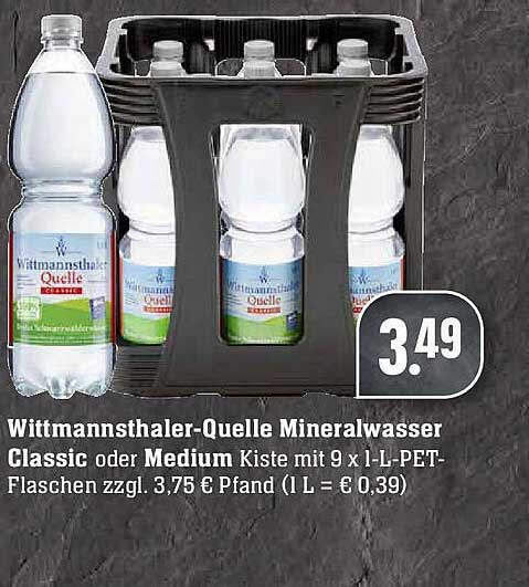 Scheck-in-Center Wittmannsthaler-quelle Mineralwasser Classic Oder Medium