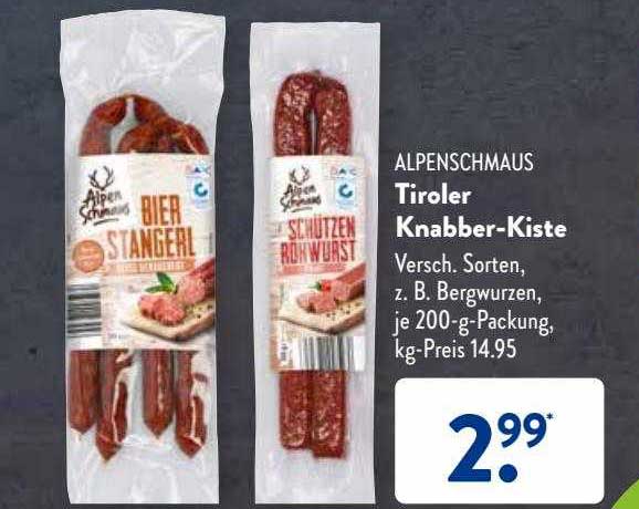 Alpenschmaus Tiroler Knabber-kiste Angebot bei ALDI SÜD - 1Prospekte.de