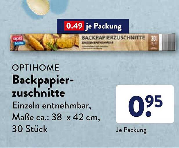 OPTIHOME Backpapier für Heißluftfritteuse 30er-/50er Packung Angebot bei  Aldi Süd