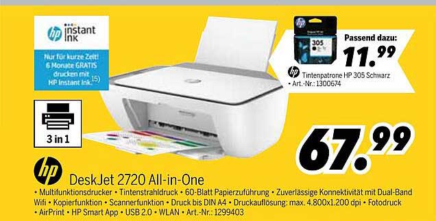 Hp Deskjet 2720 All-in-one Angebot bei MEDIMAX