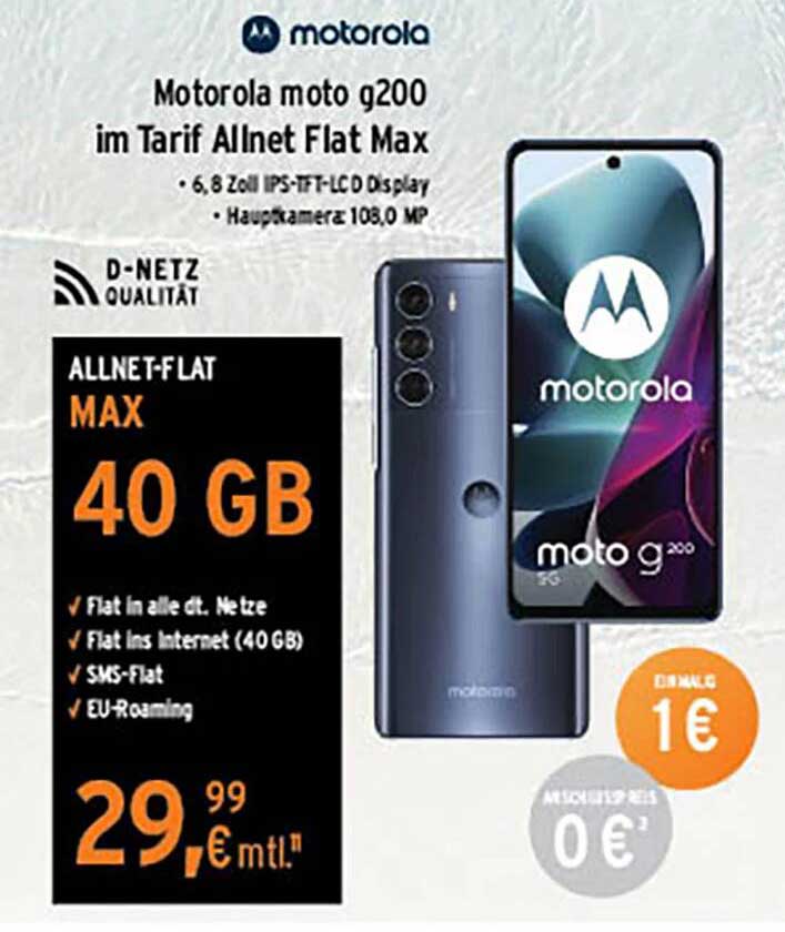 MyExtra Shop Motorola Moto G200 Im Tarif Allnet Flat Max