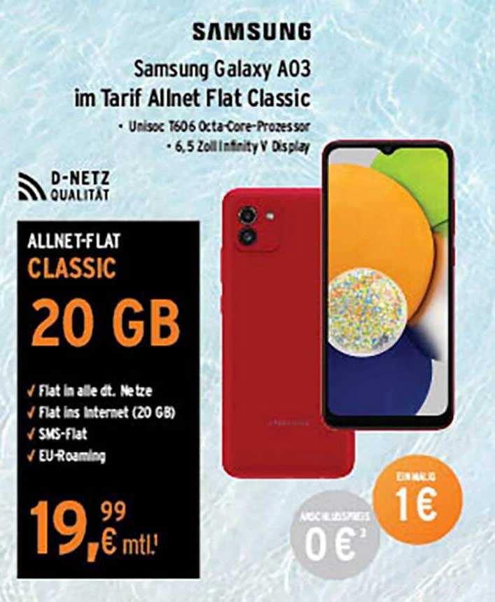 MyExtra Shop Samsung Galaxy A03 Im Tarif Allnet Flat Classic