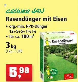 Grüner Jan Rasendünger Mit Eisen Angebot bei Thomas Philipps