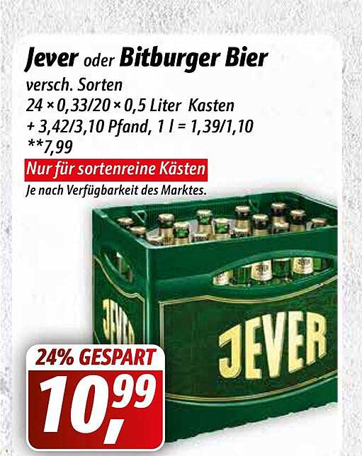 Jever Oder Bitburger Bier Angebot bei Simmel