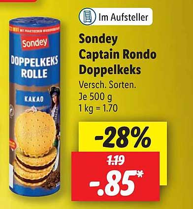 Sondey Captain Rondo Doppelkeks Angebot bei Lidl | 