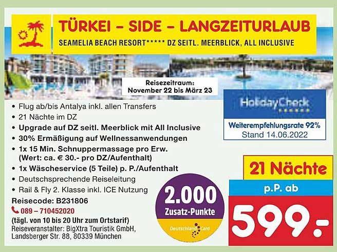 Türkei - Side - Langzeiturlaub Angebot bei Netto Marken-Discount