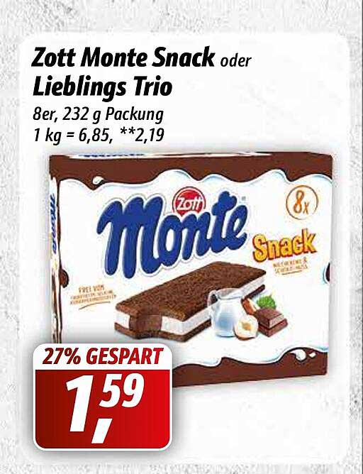Simmel Zott Monte Snack Oder Lieblings Trio