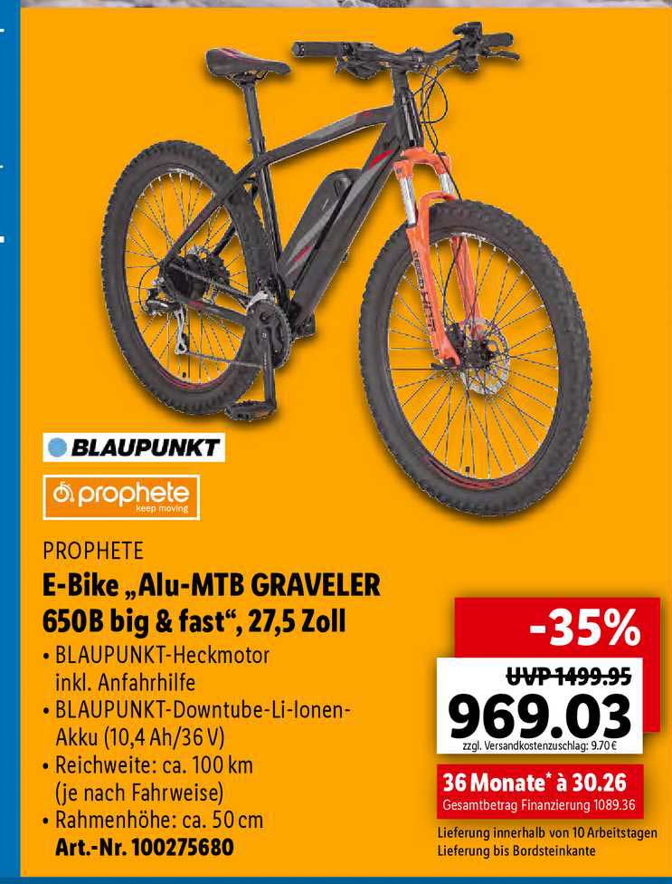 Prophete E Bike Alu Mtb Graveler 650 Big & Fast 27.5 Zoll Angebot bei Lidl