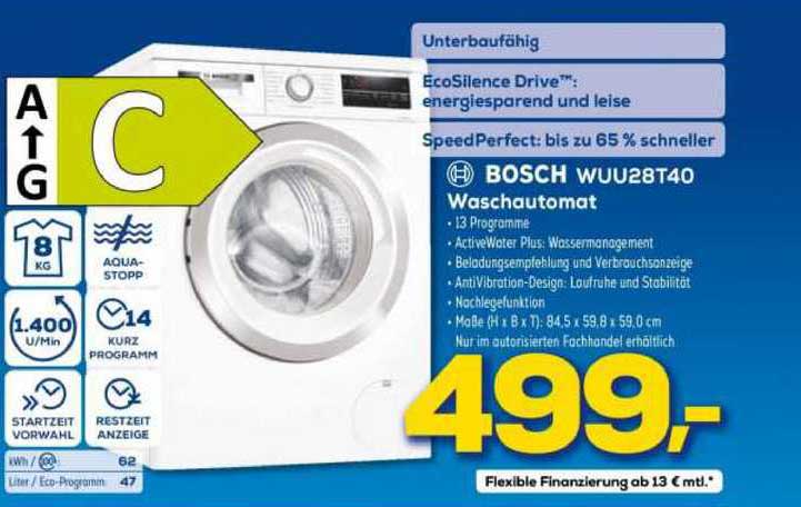Euronics XXL Bosch Wuu28t40 Waschautomat