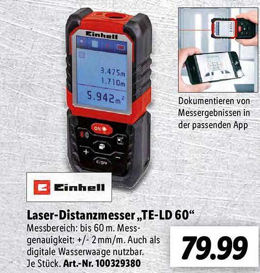 Angebot Einhell bei Lidl Te-ld60 Laser-distanzmesser