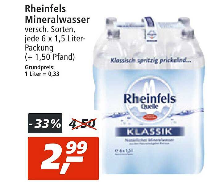 Rheinfels Mineralwasser Angebot bei Real