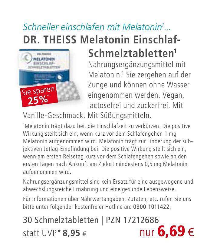 Apotal Dr. Theiss Melatonin Einschlaf-schmelztabletten