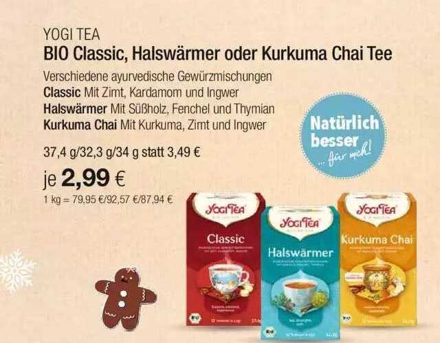 Yogi Tea Bio Classic, Halswärmer Oder Kurkuma Chai Tee Angebot bei