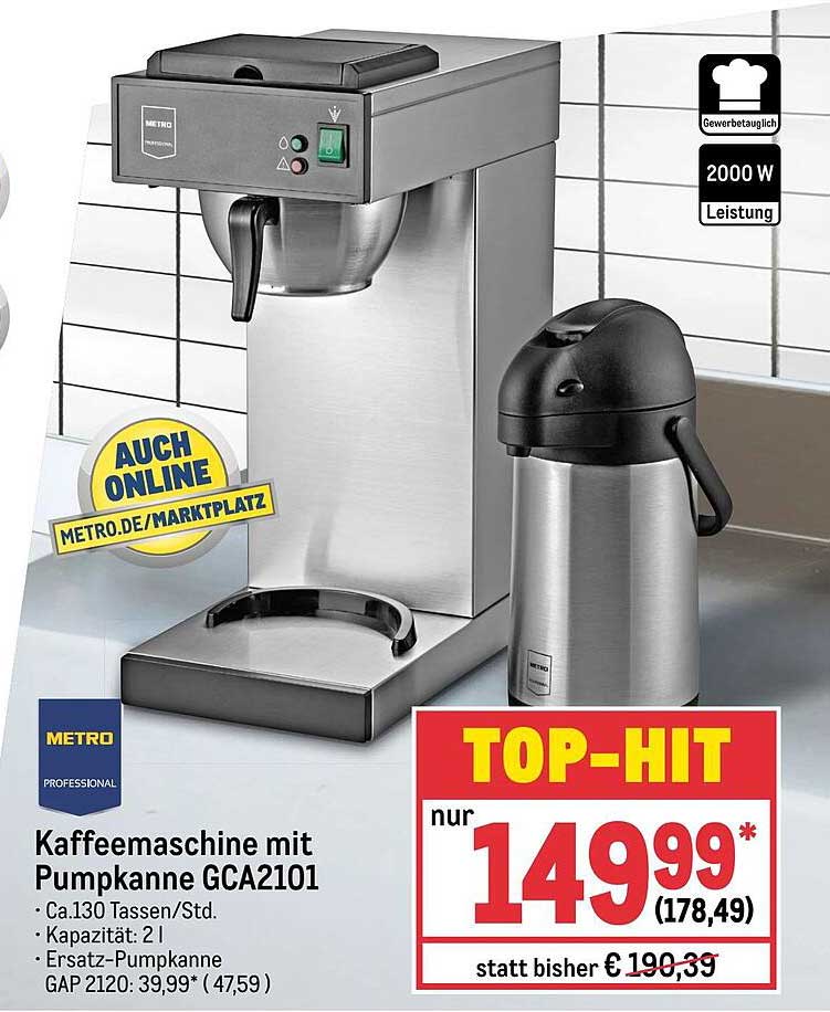 Metro Professional Kaffeemaschine Mit 2 Glaskannen Gcg2001 Angebot bei