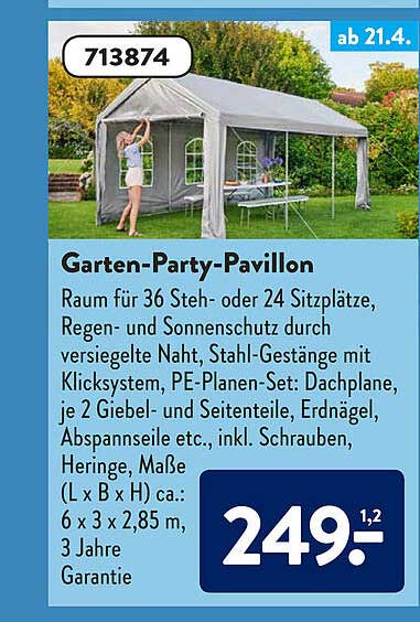Gartenpartypavillon Angebot bei ALDI SÜD 1Prospekte.de