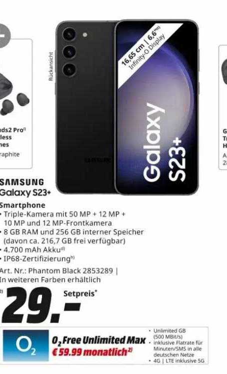 Samsung Galaxy S23+ Smartphone Angebot Bei MediaMarkt - 1Prospekte.de