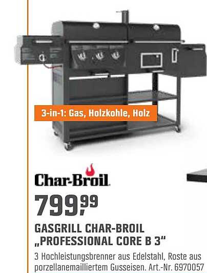 Gasgrill Charbroil „professional Core B 3” Angebot bei OBI 1Prospekte.de