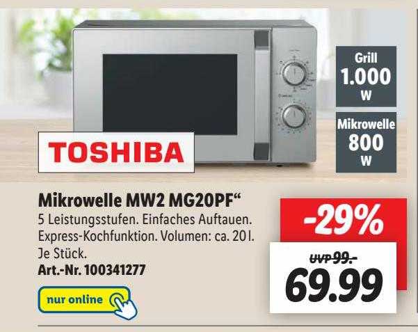 Mikrowelle Mw2 Mg20pf Toshiba Angebot bei Lidl 1Prospekte.de