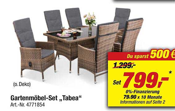 Gartenmöbelset Tabea Angebot bei Toom Baumarkt 1Prospekte.de