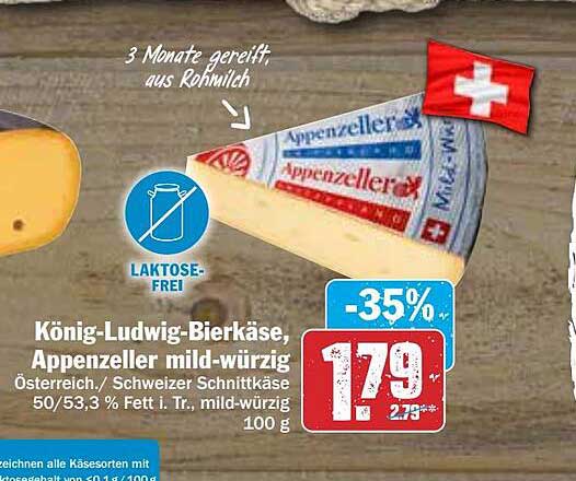 König-ludwig-bierkäse, Appenzeller Mild-würzig Angebot bei Hit ...