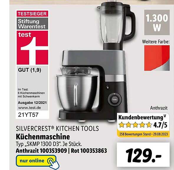 Silvercrest Skmp 1300 D3 Von Lidl Silvercrest Kitchen Tools Küchenmaschine Typ „skmp 1300 D3“ Angebot bei