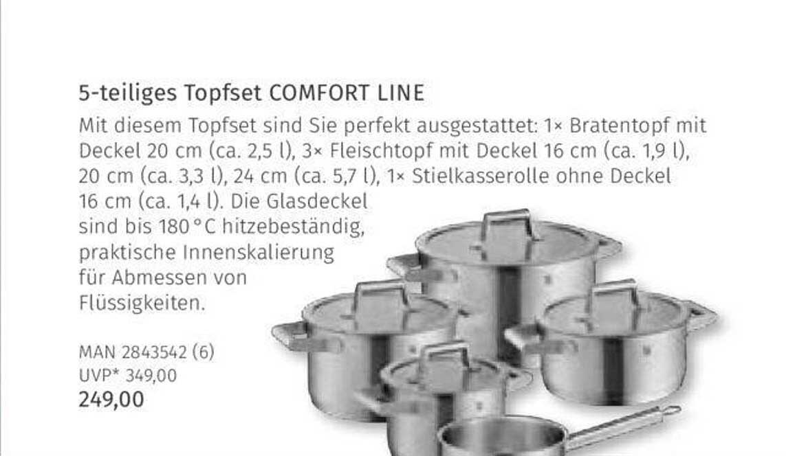 5-teiliges Topfset Comfort Line Angebot bei MÜLLER - 1Prospekte.de