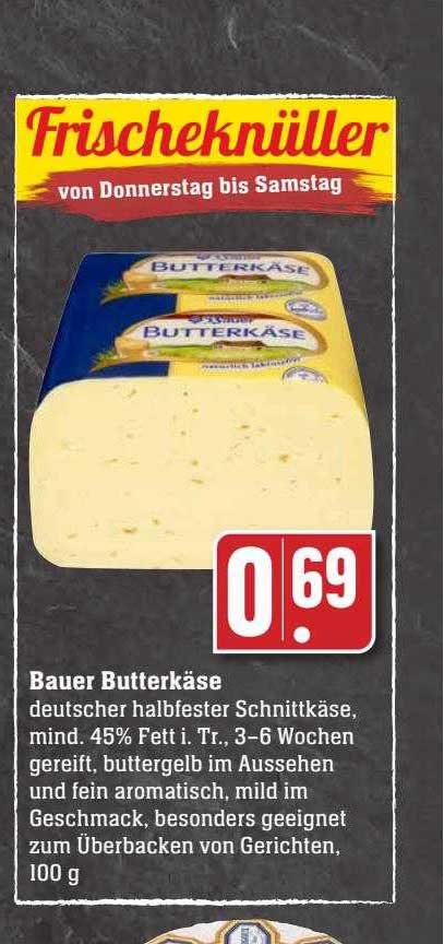Bauer Butterkäse Angebot bei Scheck-in-Center - 1Prospekte.de