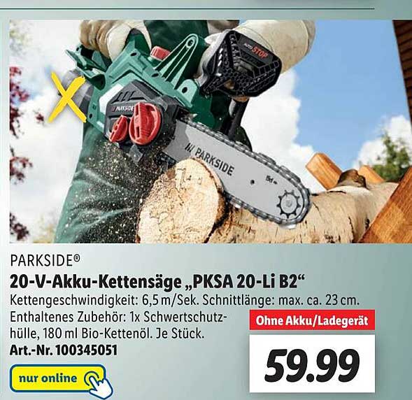 Ersatzteil für Parkside Akku Kettensäge PKSA 20 Li-B2 LIDL IAN 346174