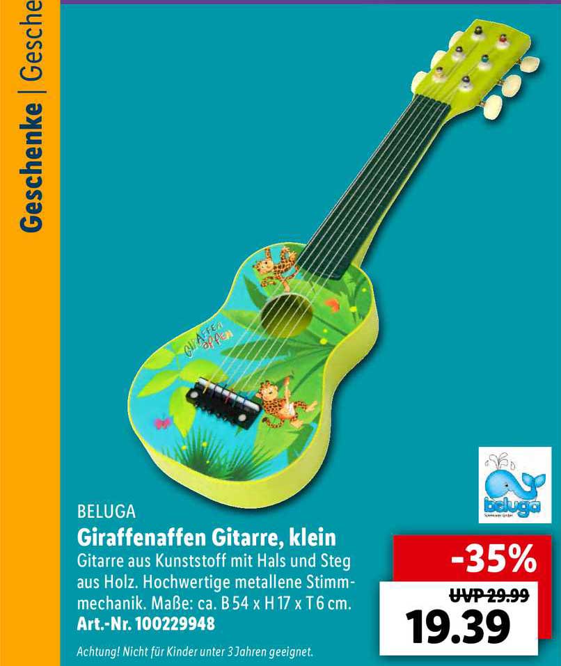 Beluga Giraffenaffen Gitarre Klein Angebot Lidl bei