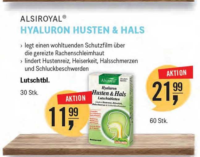 Reformhaus Bacher Alsiroyal Hyaluron Husten & Hals