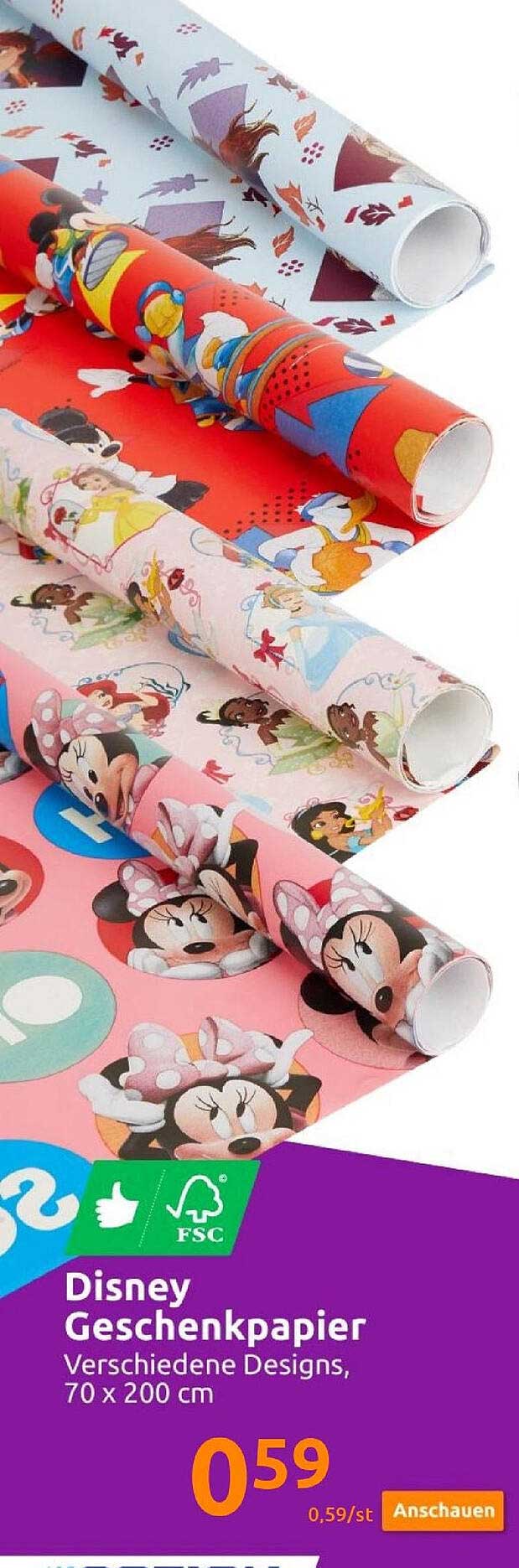 Disney Geschenkpapier Angebot bei Action