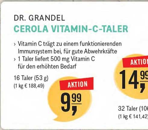Reformhaus Bacher Dr. Grandel Cerola Vitamin-c-taler
