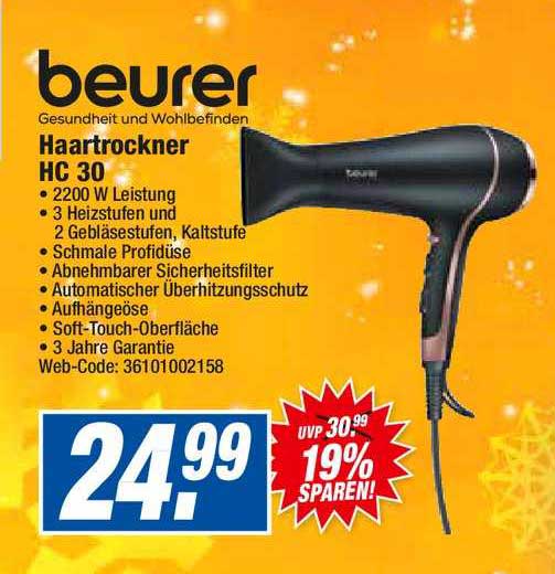 Angebot Hc30 HEM expert bei Beurer Haartrockner