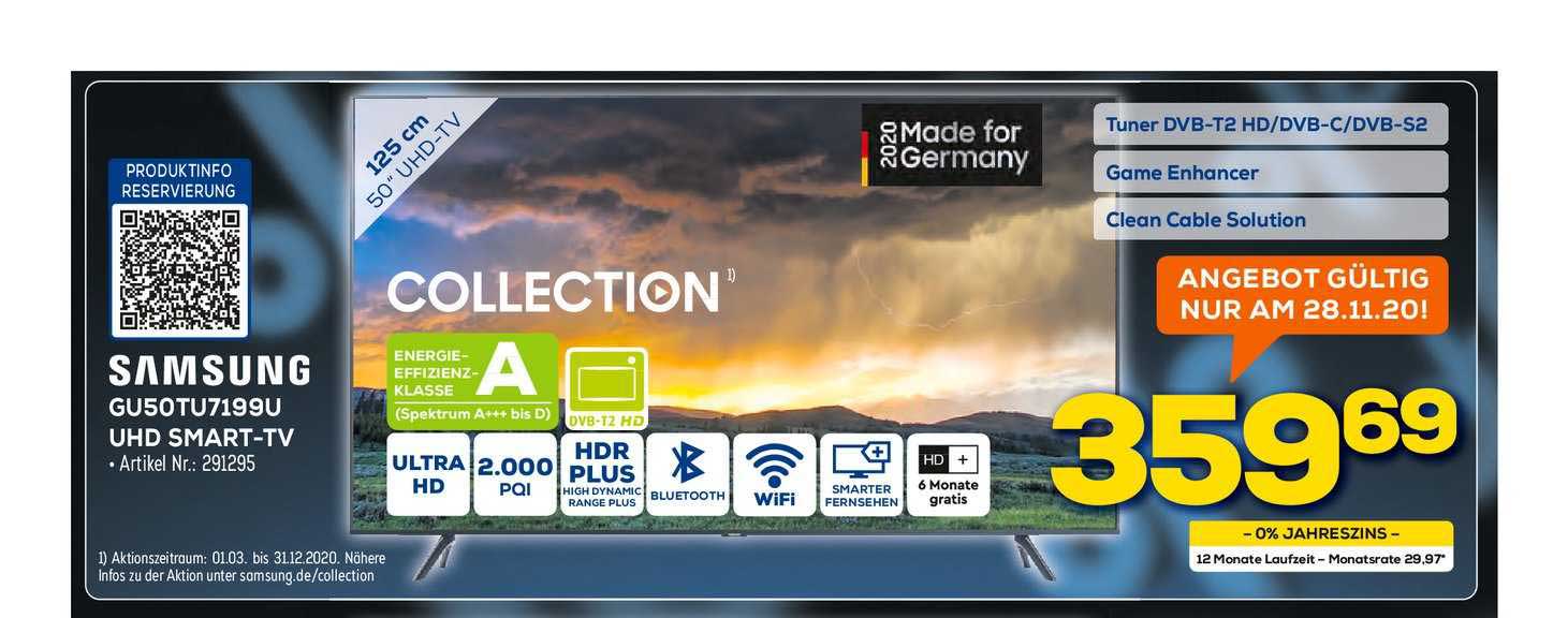 Samsung GU50TU7199U Uhd Smart Tv Angebot bei Euronics - 1Prospekte.de