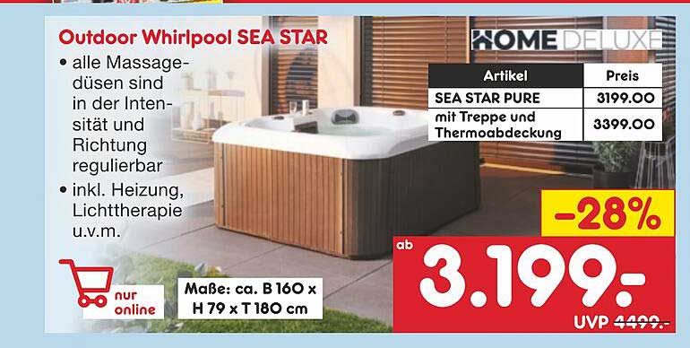 Home Deluxe Outdoor Whirlpool Sea Star Angebot bei Netto Marken Discount